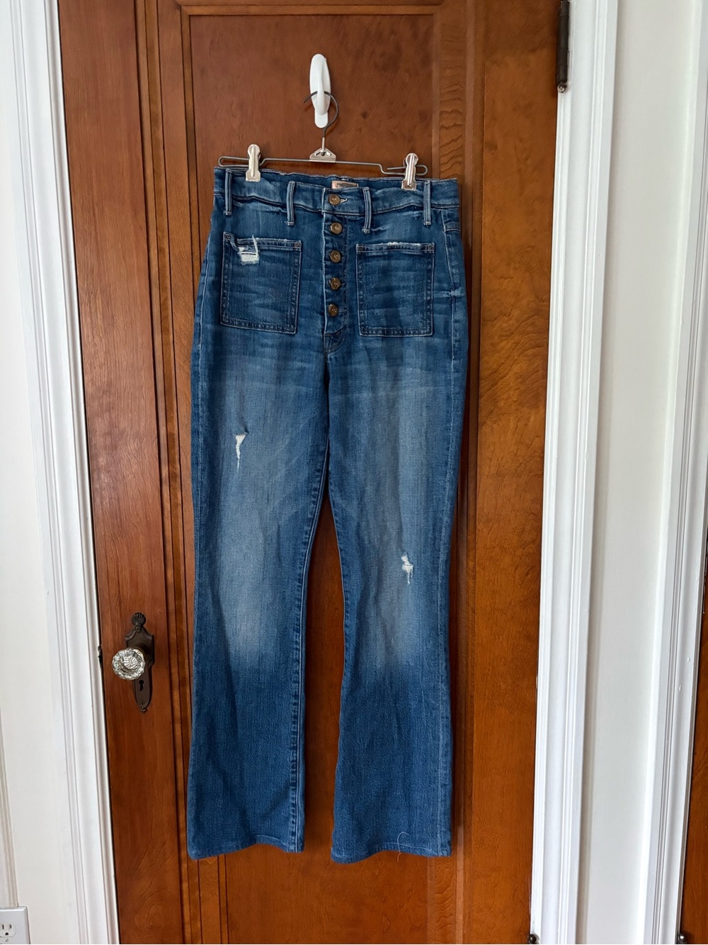 MOTHER the Patch Pocket Hustler Blue High-Rise Jeans - 30